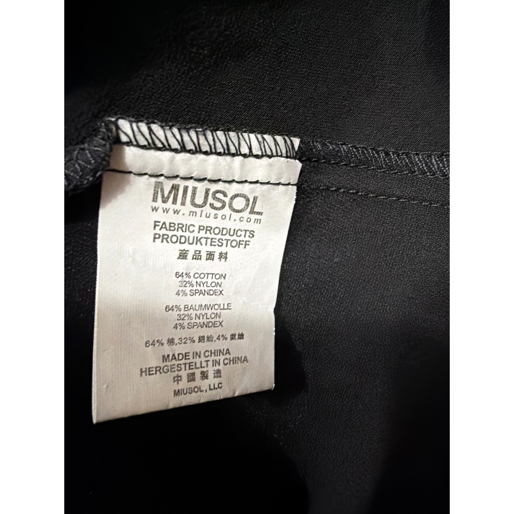 MIUSOL Womens Black Collared Wrap Midi Dress XL 3/4 Sleeve - Picture 5 of 5